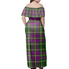 Taylor Tartan Off Shoulder Long Dress