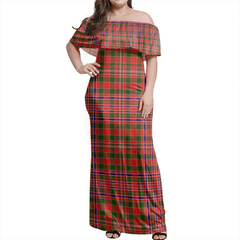 MacAlister Modern Tartan Off Shoulder Long Dress