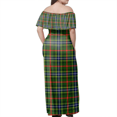 Bisset Tartan Off Shoulder Long Dress