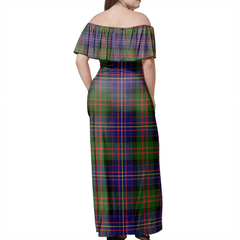 Cameron Of Erracht Modern Tartan Off Shoulder Long Dress