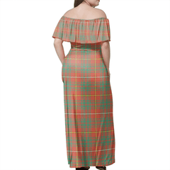 Bruce Ancient Tartan Off Shoulder Long Dress