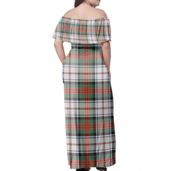 MacDuff Dress Ancient Tartan Off Shoulder Long Dress