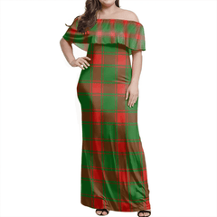 Middleton Modern Tartan Off Shoulder Long Dress