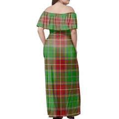 Baxter Modern Tartan Off Shoulder Long Dress