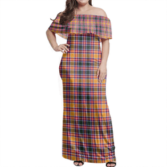 Jacobite Tartan Off Shoulder Long Dress