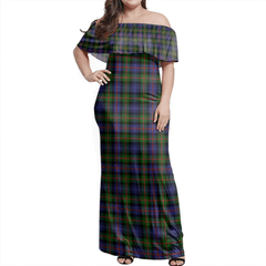 Murray Of Atholl Modern Tartan Off Shoulder Long Dress