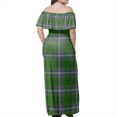 Pringle Tartan Off Shoulder Long Dress