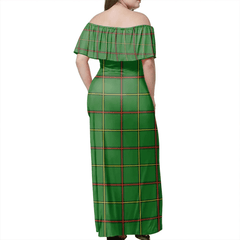 Tribe Of Mar Tartan Off Shoulder Long Dress