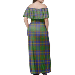 Strange Of Balkaskie Tartan Off Shoulder Long Dress