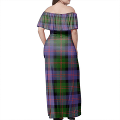 Blair Modern Tartan Off Shoulder Long Dress