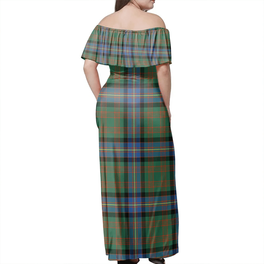 Cochrane Ancient Tartan Off Shoulder Long Dress