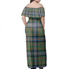 Cochrane Ancient Tartan Off Shoulder Long Dress