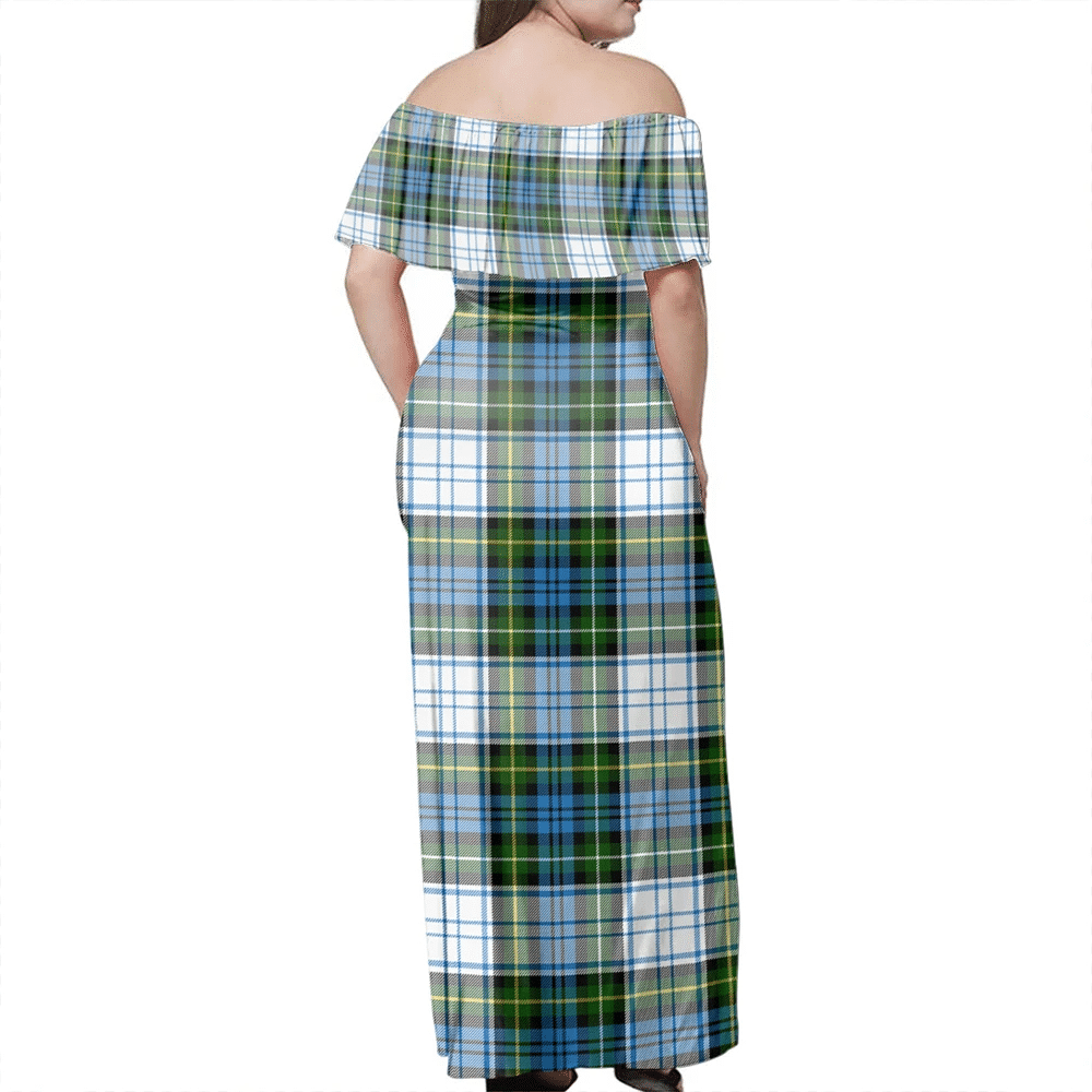 Campbell Dress Ancient Tartan Off Shoulder Long Dress