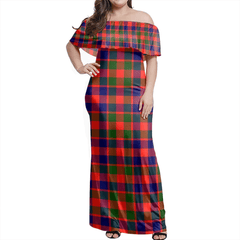 Gow Modern Tartan Off Shoulder Long Dress