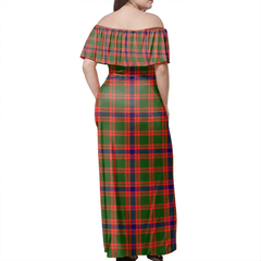 Skene Modern Tartan Off Shoulder Long Dress