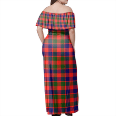 Gow Modern Tartan Off Shoulder Long Dress