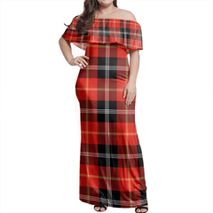 Marjoribanks Tartan Off Shoulder Long Dress