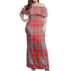 Moubray Tartan Off Shoulder Long Dress