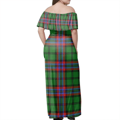 McGeachie Tartan Off Shoulder Long Dress