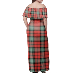 Kerr Ancient Tartan Off Shoulder Long Dress