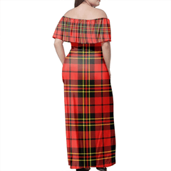 Brodie Modern Tartan Off Shoulder Long Dress