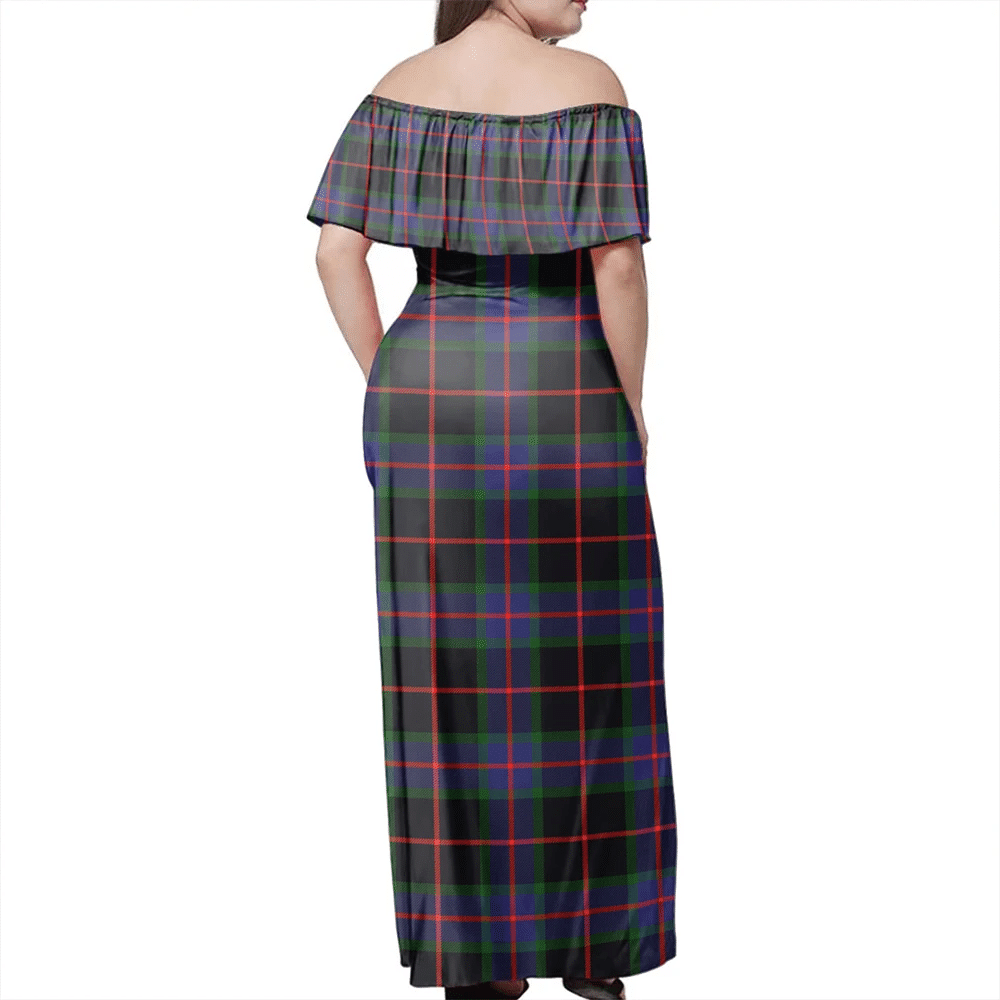 Nairn Tartan Off Shoulder Long Dress