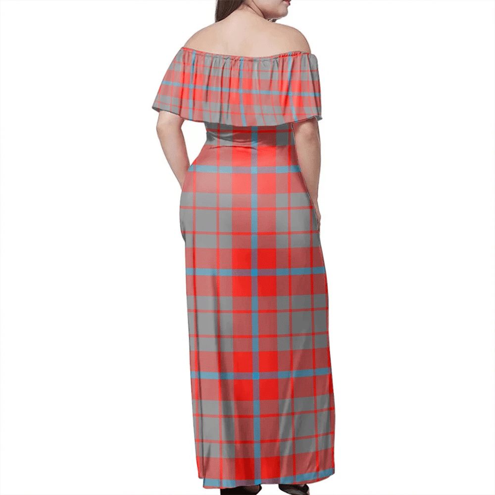 Moubray Tartan Off Shoulder Long Dress