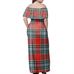 MacLeay Tartan Off Shoulder Long Dress