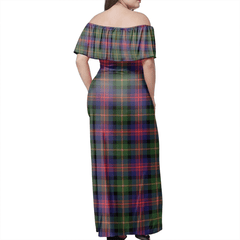 Logan Modern Tartan Off Shoulder Long Dress