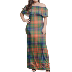 Wilson Ancient Tartan Off Shoulder Long Dress