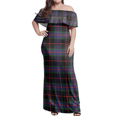 Nairn Tartan Off Shoulder Long Dress