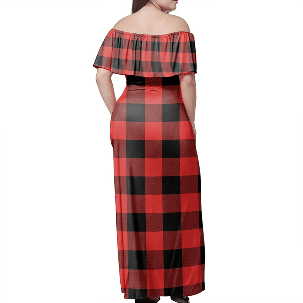 Rob Roy MacGregor Modern Tartan Off Shoulder Long Dress