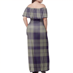 Cunningham Dress Blue Dancers Tartan Off Shoulder Long Dress