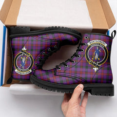 Montgomery Modern Tartan Crest Leather Boots