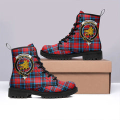 MacTavish Modern Tartan Crest Leather Boots