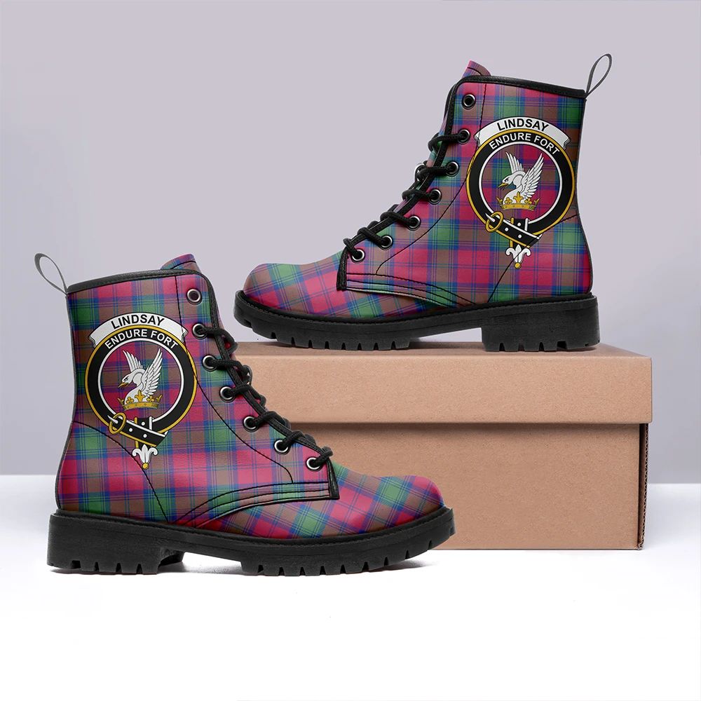 Lindsay Ancient Tartan Crest Leather Boots