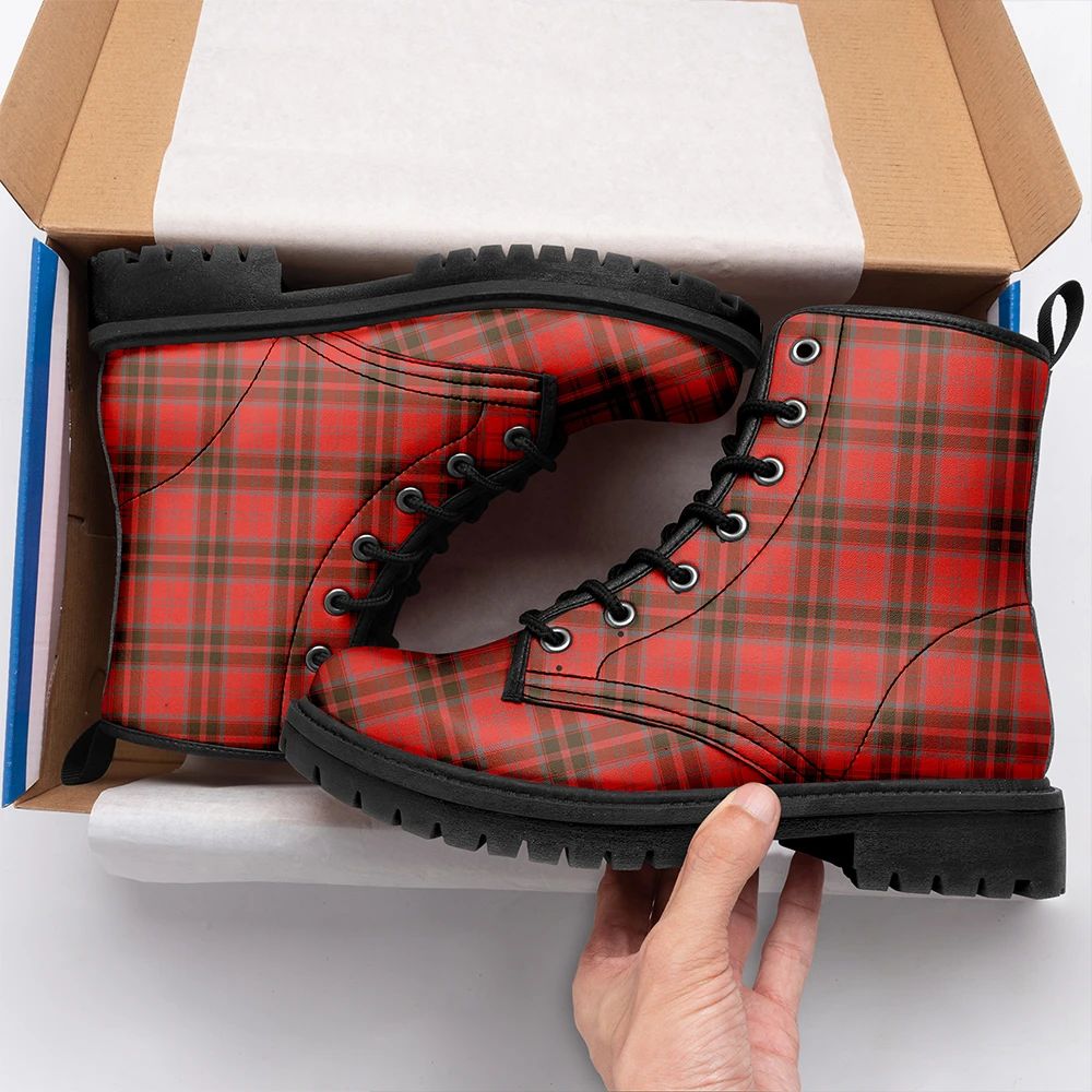 Grant Weathered Tartan Leather Boots