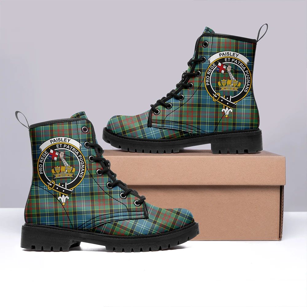 Paisley District Tartan Crest Leather Boots