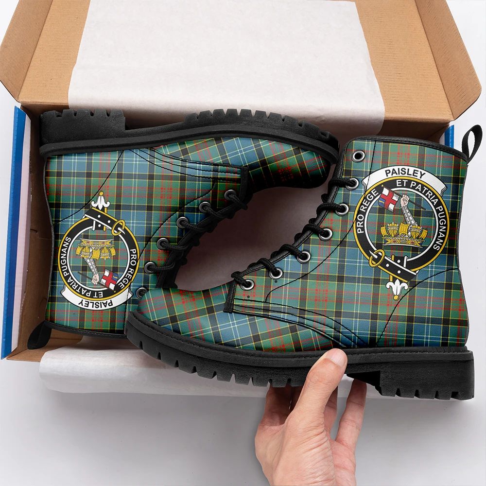 Paisley District Tartan Crest Leather Boots