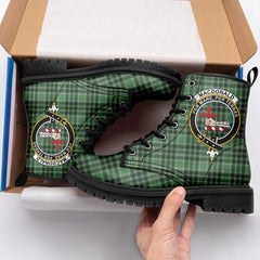 MacDonald Lord Of The Isles Hunting Tartan Crest Leather Boots