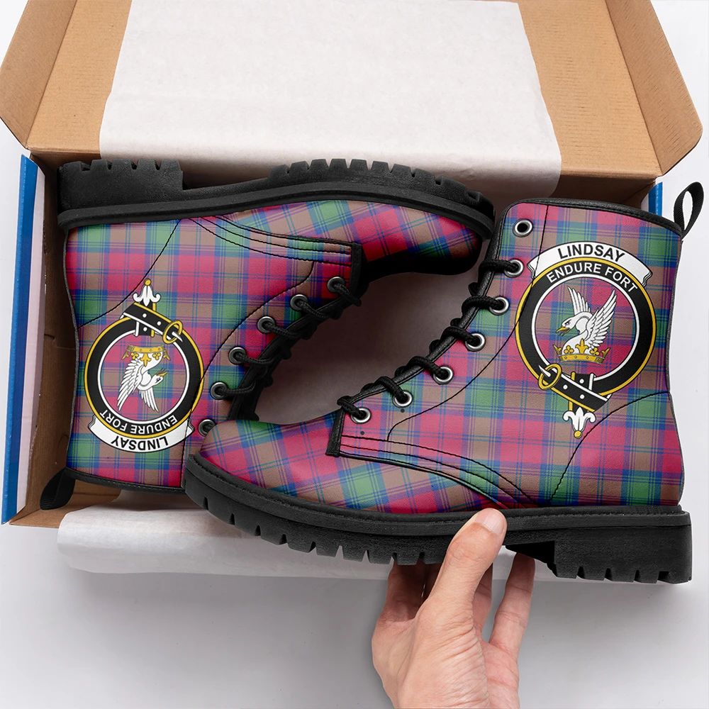 Lindsay Ancient Tartan Crest Leather Boots