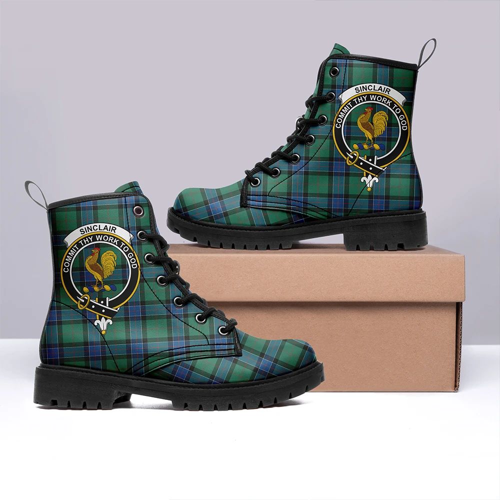 Sinclair Hunting Ancient Tartan Crest Leather Boots