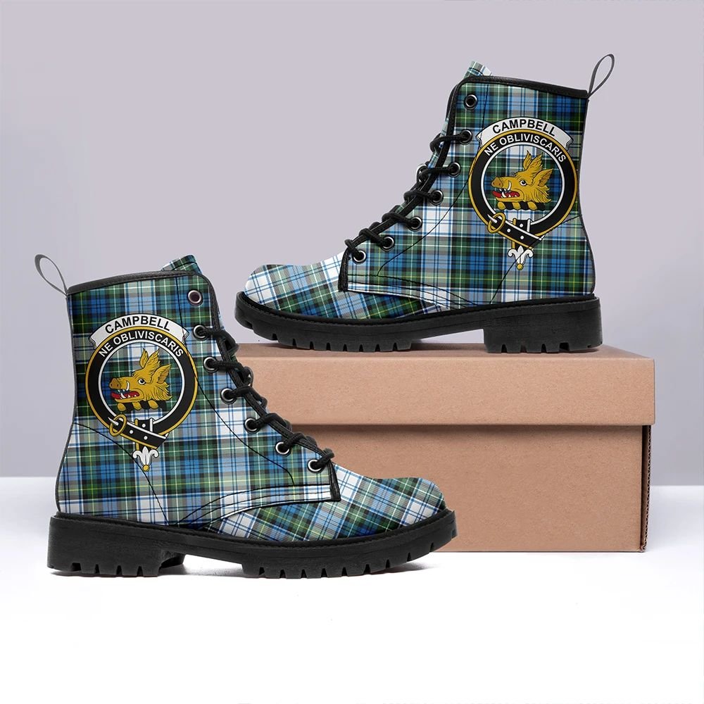 Campbell Dress Ancient Tartan Crest Leather Boots