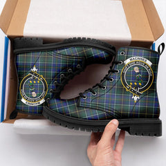 MacInnes Modern Tartan Crest Leather Boots