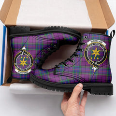 Wardlaw Modern Tartan Crest Leather Boots