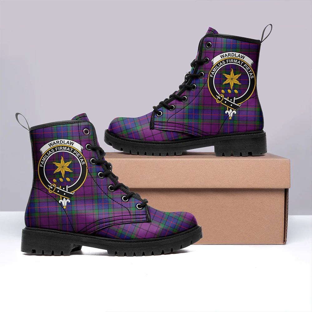 Wardlaw Modern Tartan Crest Leather Boots