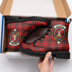 Matheson Modern Tartan Crest Leather Boots