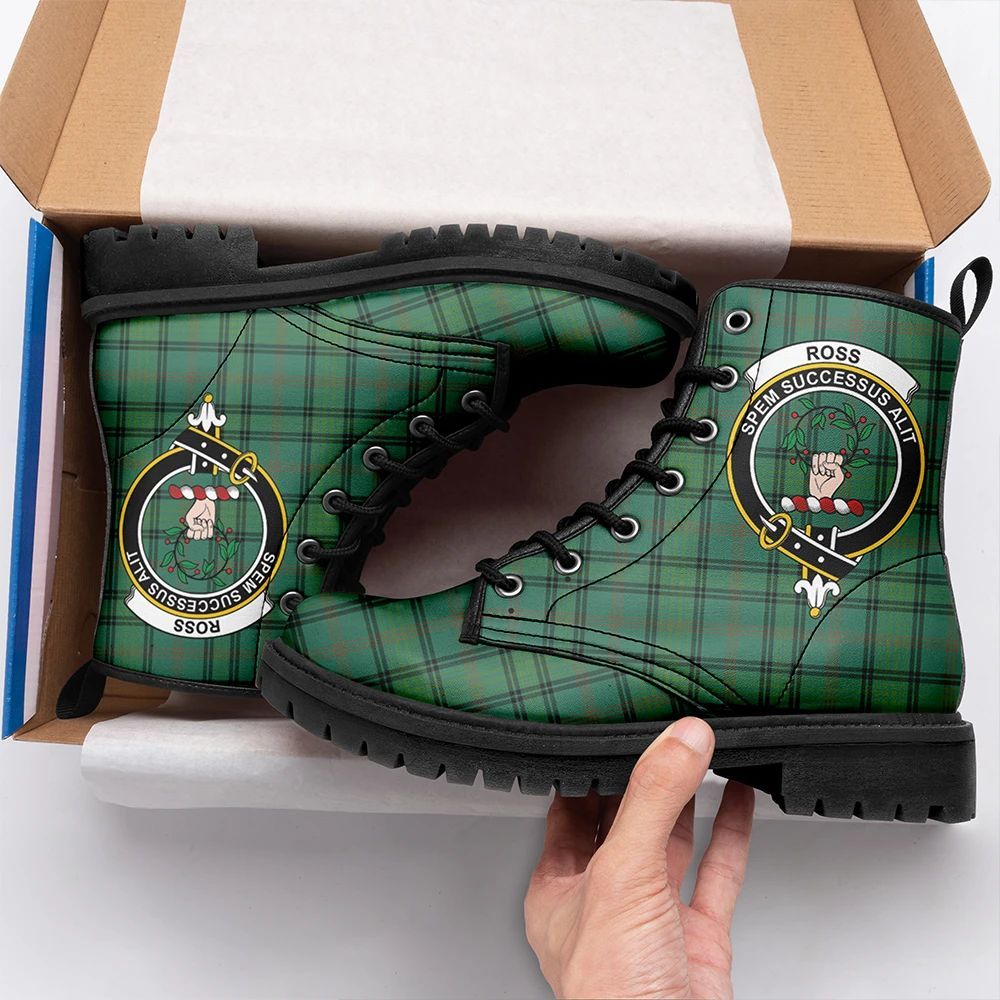 Ross Hunting Ancient Tartan Crest Leather Boots