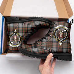 MacRae Hunting Weathered Tartan Crest Leather Boots