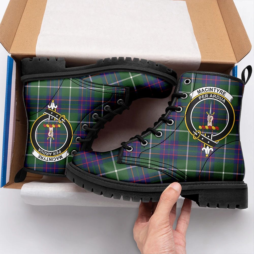 MacIntyre Hunting Modern Tartan Crest Leather Boots